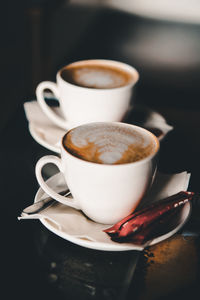 Coffee cup on table