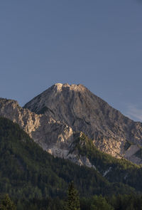 Scenic view of mountains against clear sky