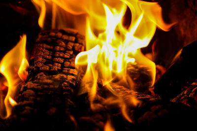 Close-up of bonfire