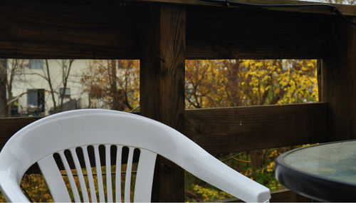 Empty chairs and table