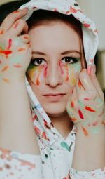 Close-up portrait of young woman