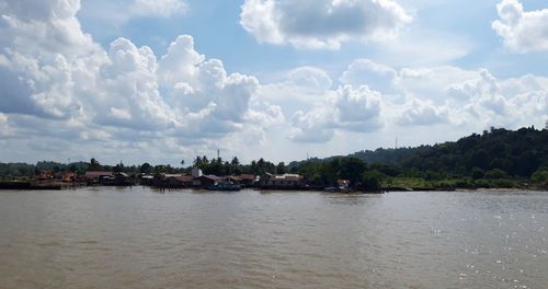 Scenic view of river against sky
