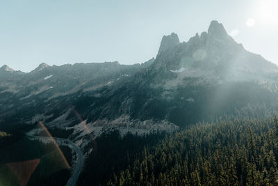 Washington pass overlook near the north cascades national park eastern entrance in washington.