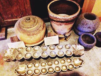 Close-up of wooden objects