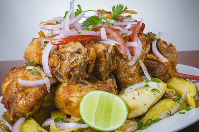 Close-up of food in plate