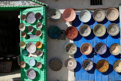 High angle view of multi colored pencils on table
