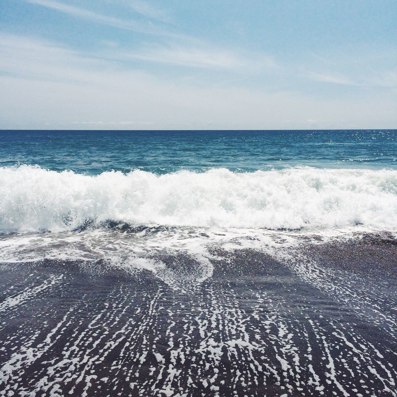 WAVES RUSHING TOWARDS SHORE