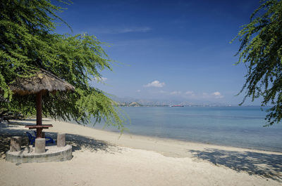 Scenic view of beach against sky