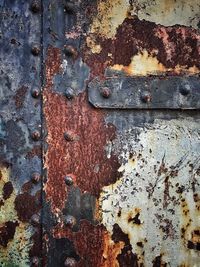 Full frame shot of rusty metal door