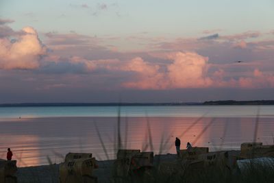 View of sea against sky during sunset