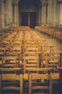 Empty chairs in building