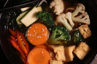 High angle view of meal served in plate