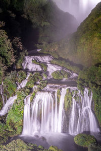 Scenic view of waterfall in forest