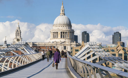 Panoramic view of buildings against sky in city