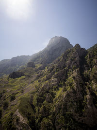 Scenic view of mountains against clear sky