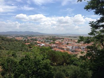 High angle shot of townscape