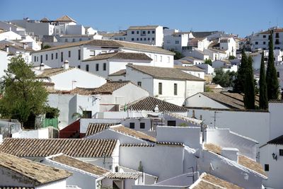 High angle view of town