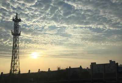 Low angle view of sky at sunset