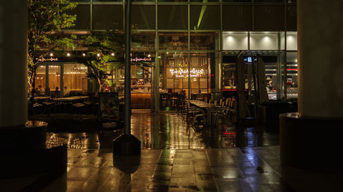 Illuminated street at night