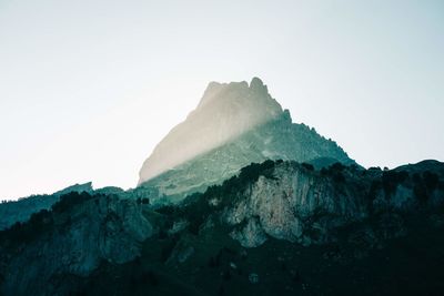 Scenic view of mountains against clear sky