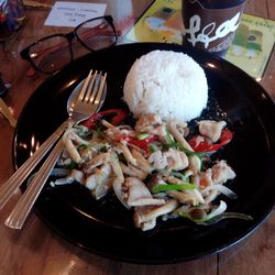 Close-up of food served in plate