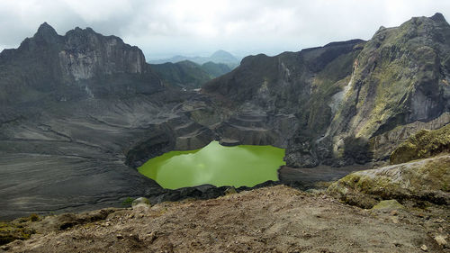 Scenic view of mountain range against sky