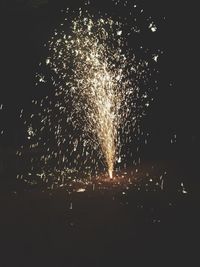 Firework display at night