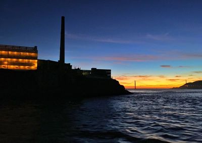Scenic view of sea at sunset