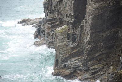 Rock formation on sea shore