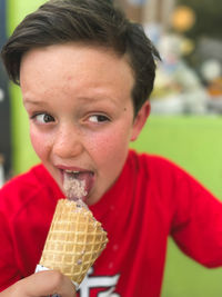 Portrait of boy with ice cream