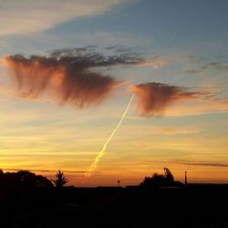 Silhouette of landscape at sunset