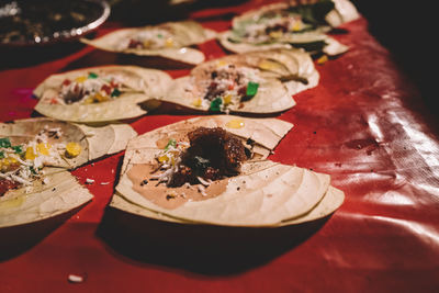 Close-up of food on table