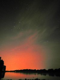 Scenic shot of calm lake at night