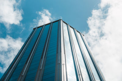 Low angle view of modern building against sky