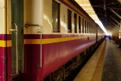 Train at railroad station platform