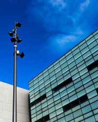 Low angle view of modern building against sky