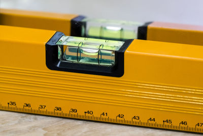 High angle view of ruler