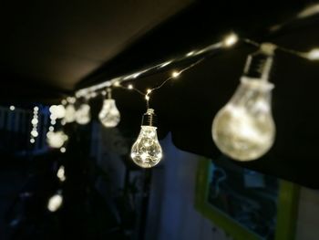 Close-up of electric bulbs