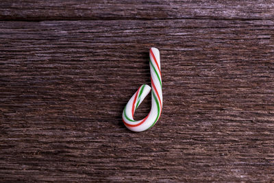 Close-up of red ring on table