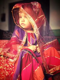 Portrait of teenage girl in traditional clothing