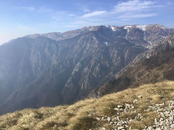 Scenic view of mountains against sky