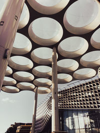 Low angle view of spiral staircase