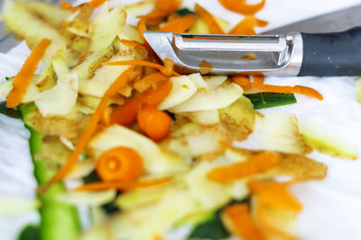 Close-up of meal served in plate