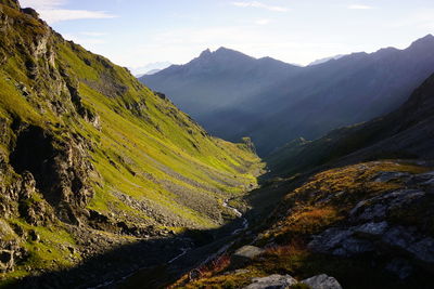 Scenic view of mountains against sky