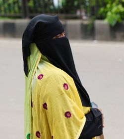 Woman in burka outdoors