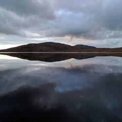 Reflection of clouds in sky during sunset