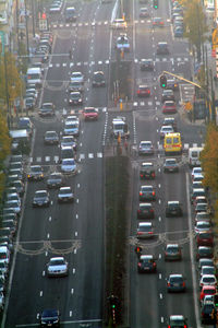 High angle view of traffic on road