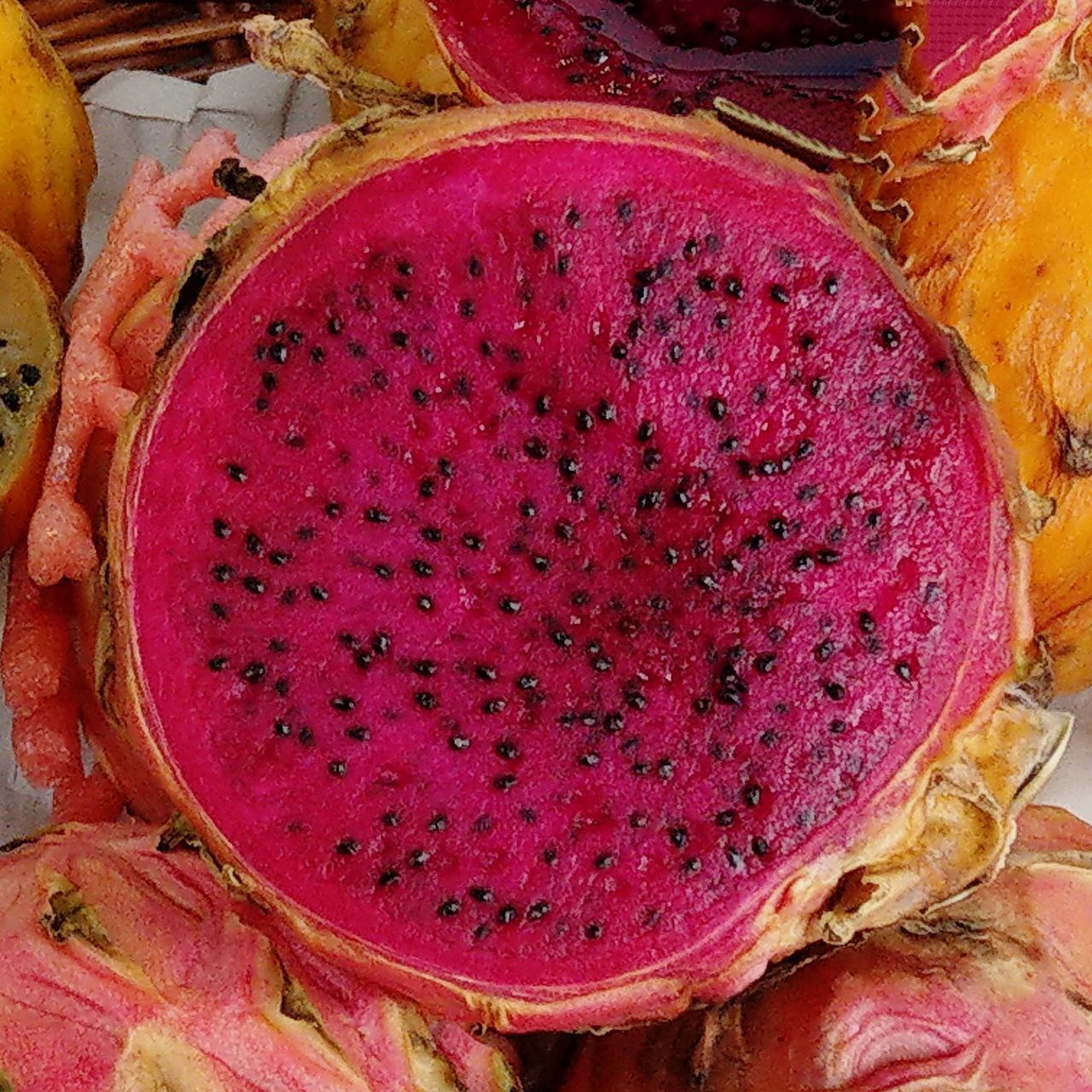 HIGH ANGLE VIEW OF RED FRUIT