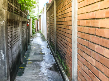 Narrow alley amidst buildings in city