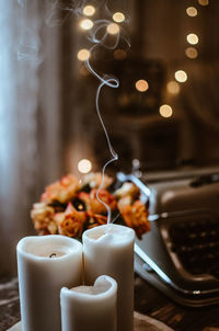 Close-up of coffee served on table